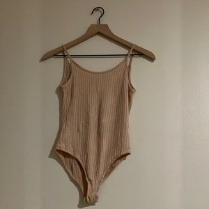 Ribbed nude bodysuit